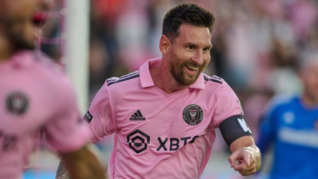 Lionel Messi pictured playing for Inter Miami in July 2023